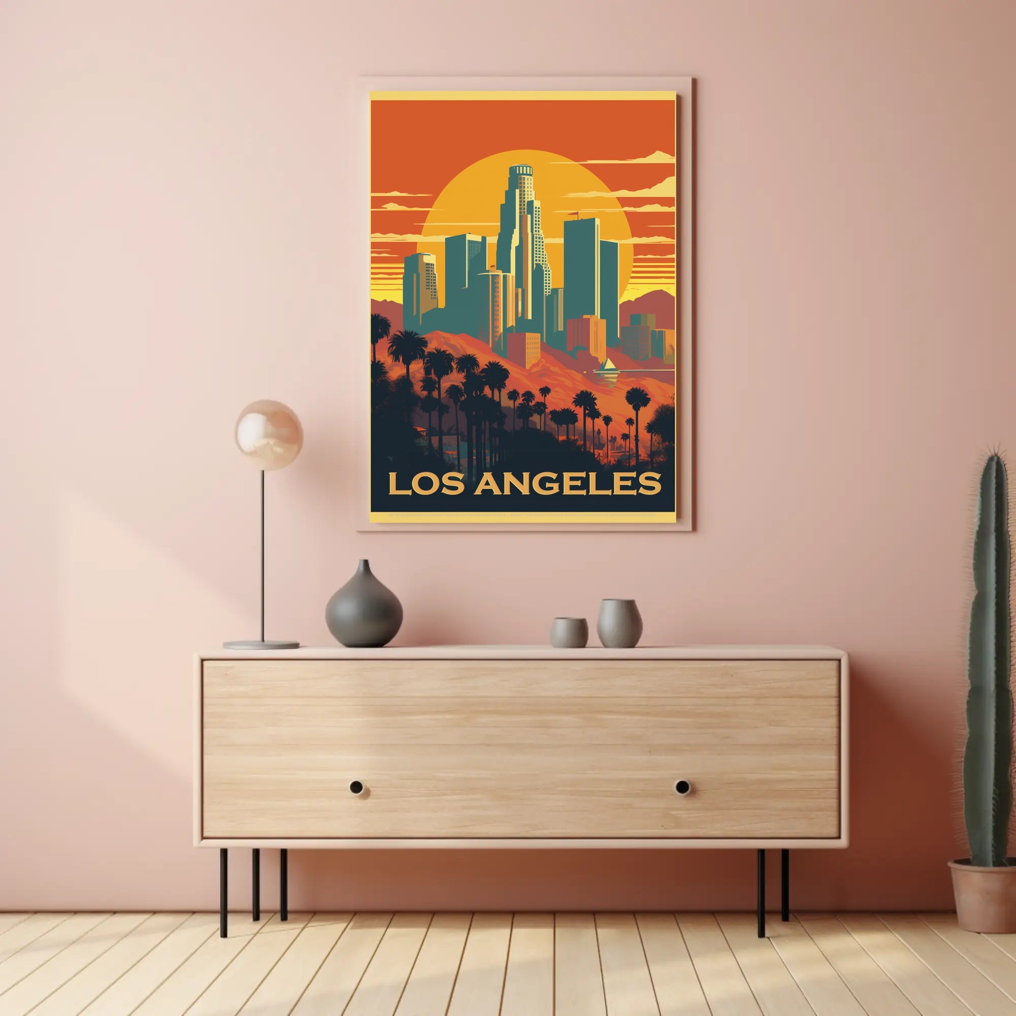 Los Angeles Sunset Adventure Travel Poster PosterGoat