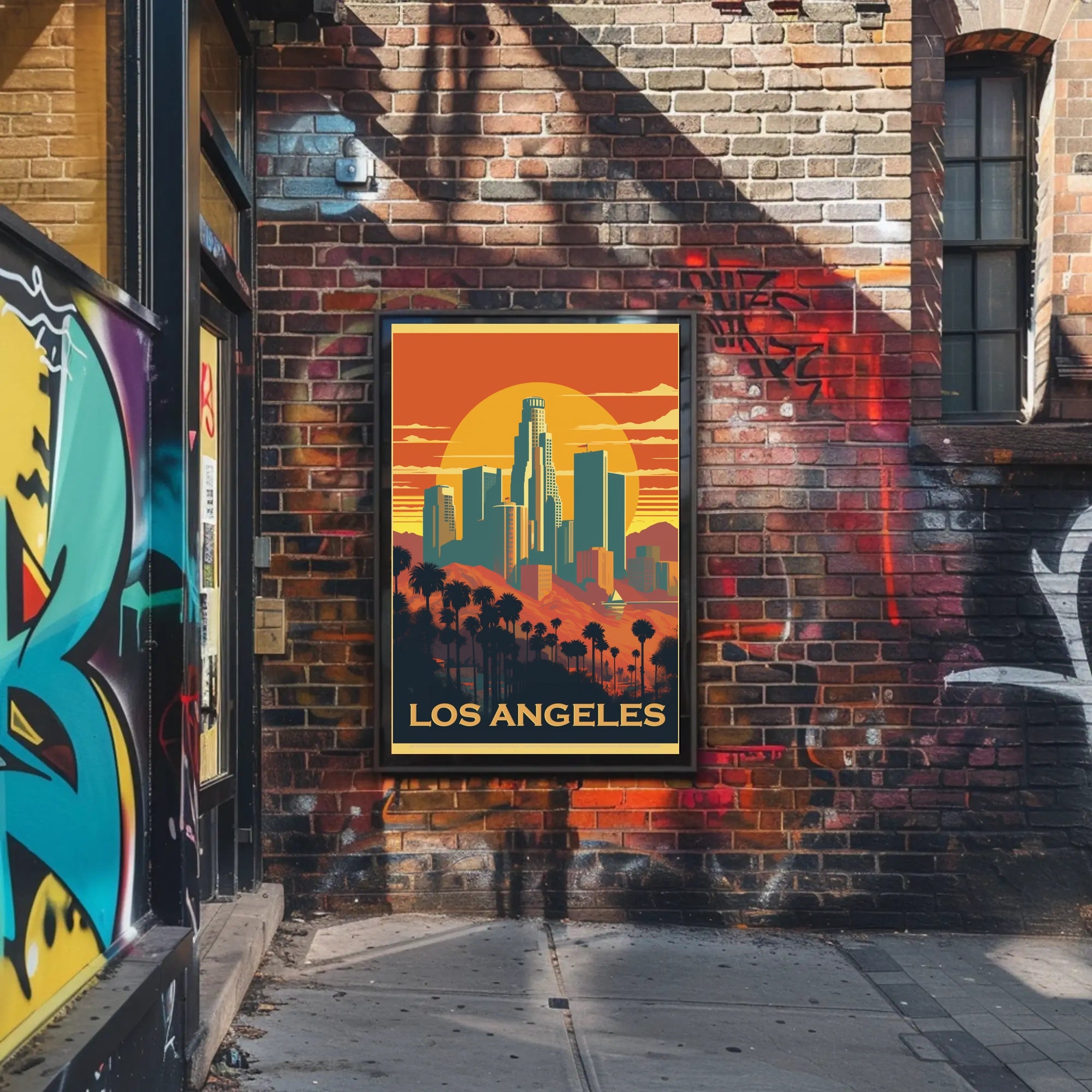 Los Angeles Sunset Adventure Travel Poster PosterGoat