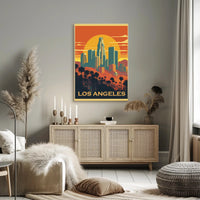 Los Angeles Sunset Adventure Travel Poster PosterGoat