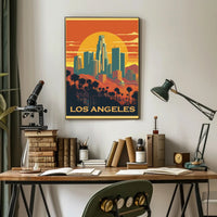 Los Angeles Sunset Adventure Travel Poster PosterGoat