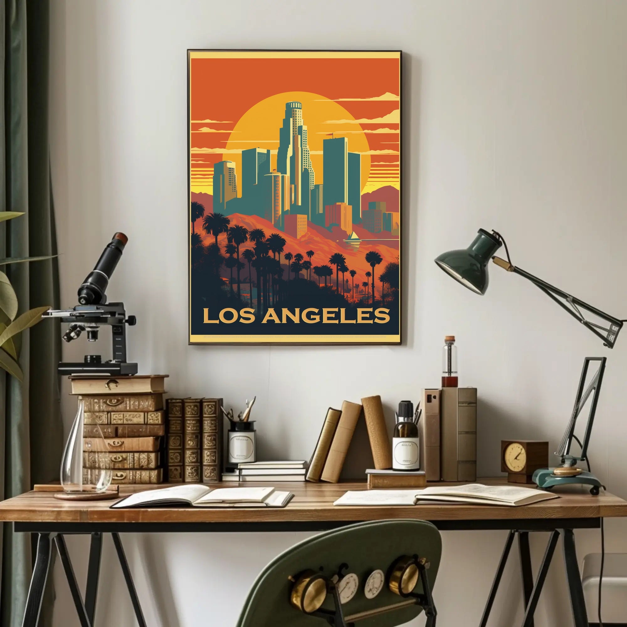 Los Angeles Sunset Adventure Travel Poster PosterGoat