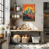 Los Angeles Sunset Adventure Travel Poster PosterGoat