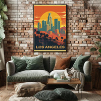 Los Angeles Sunset Adventure Travel Poster PosterGoat