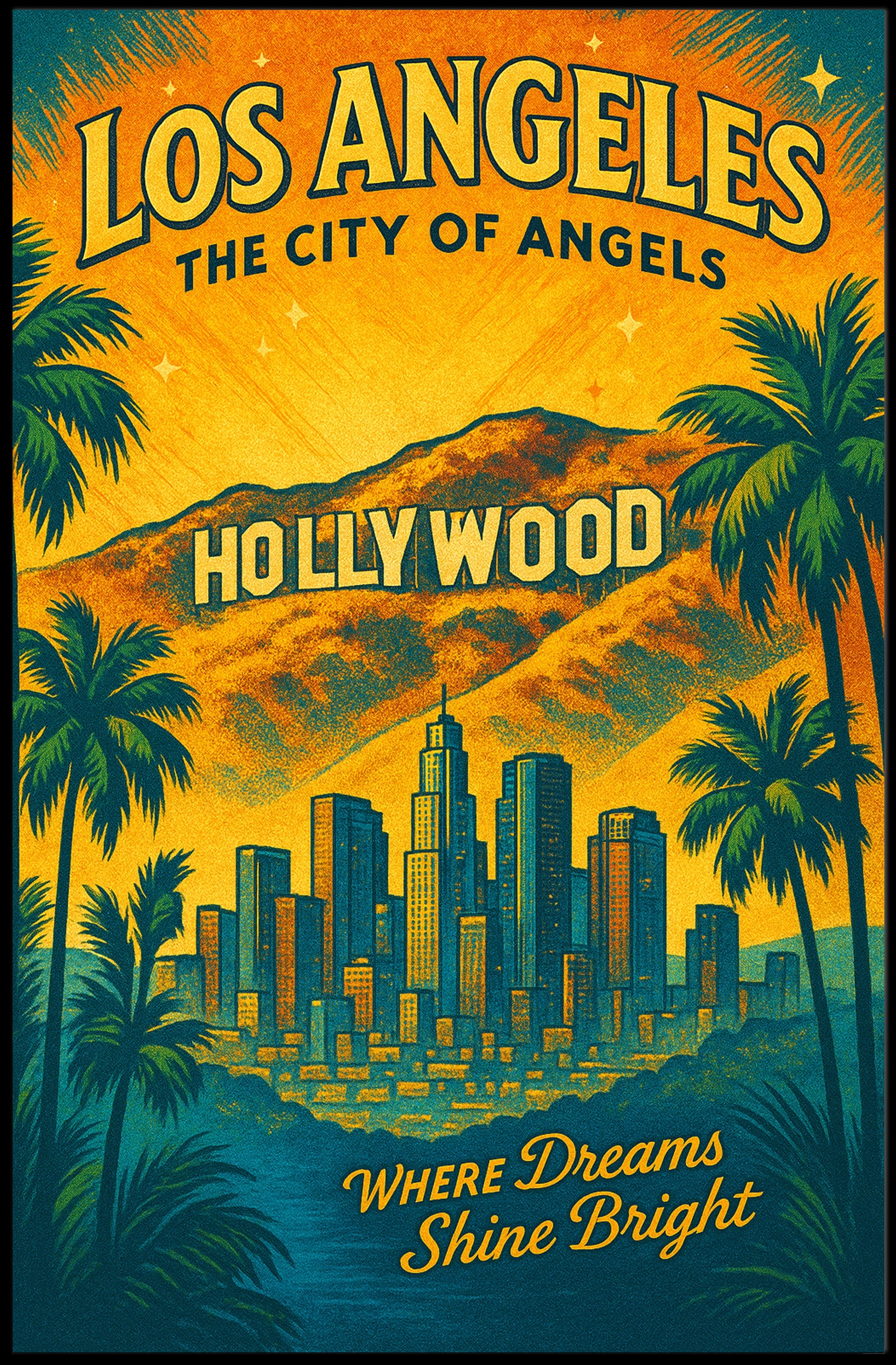 Los Angeles The City of Angels Poster PosterGoat