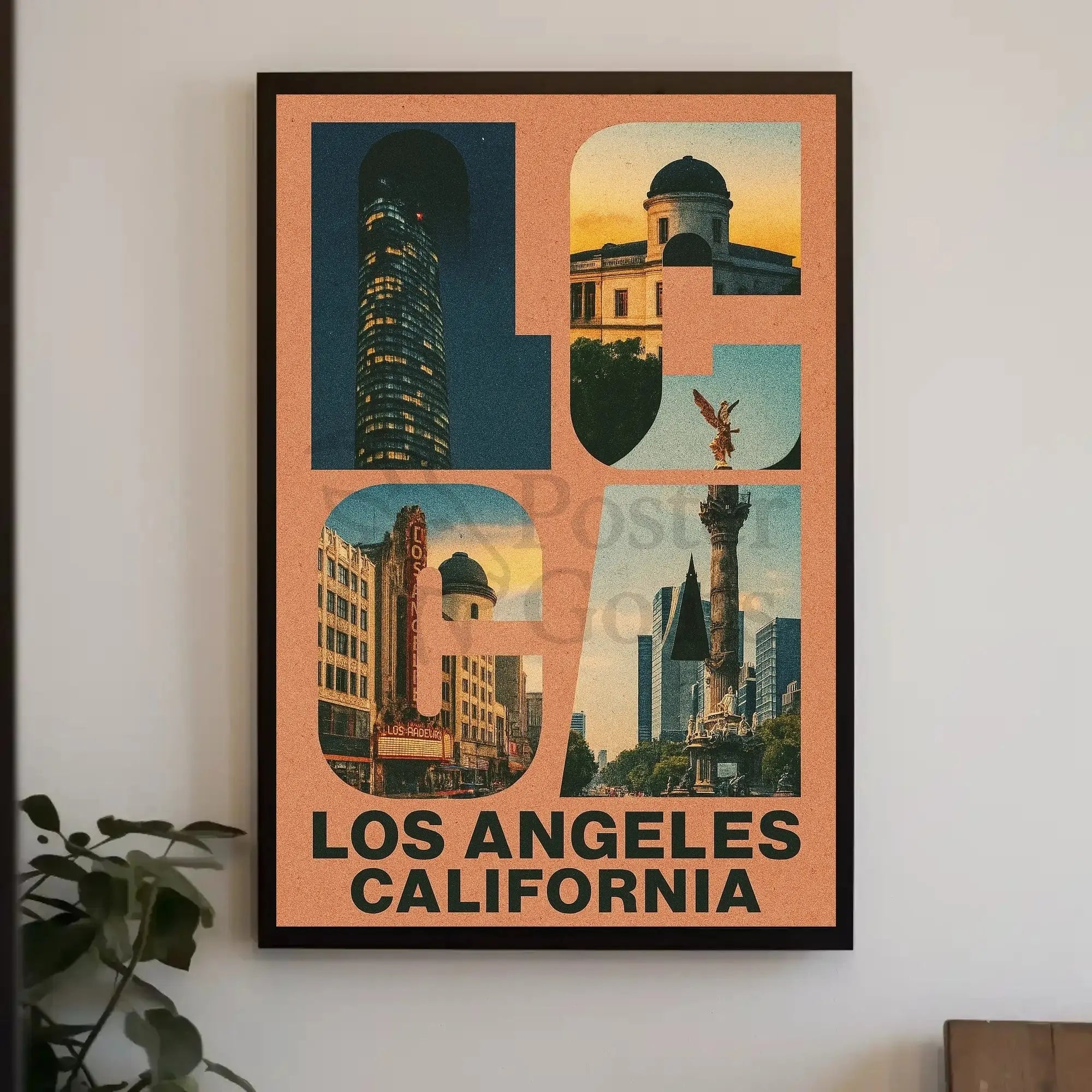 Los Angeles Urban Life Retro Travel Poster PosterGoat