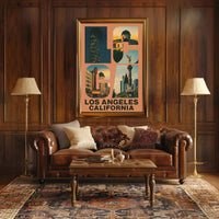 Los Angeles Urban Life Retro Travel Poster PosterGoat