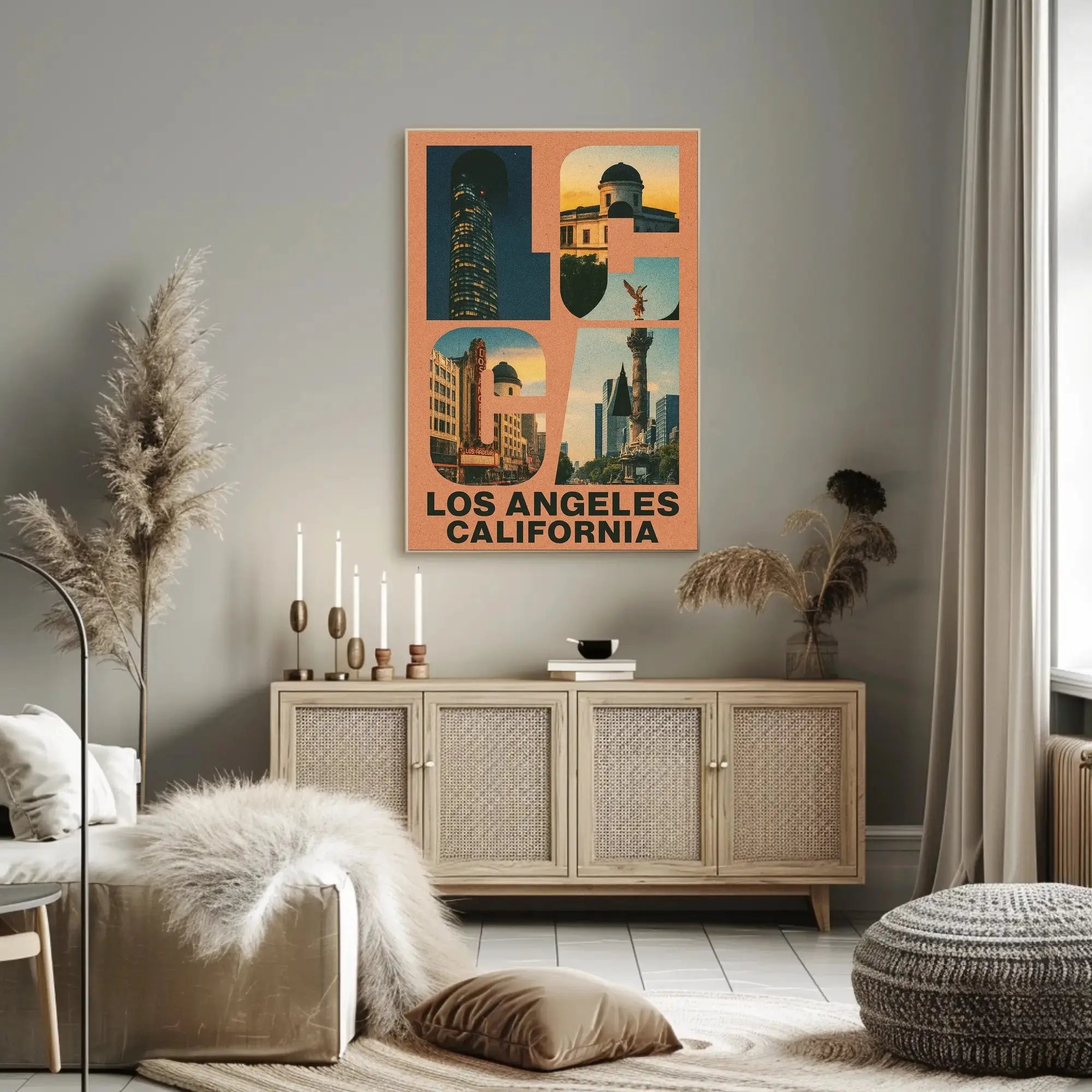 Los Angeles Urban Life Retro Travel Poster PosterGoat