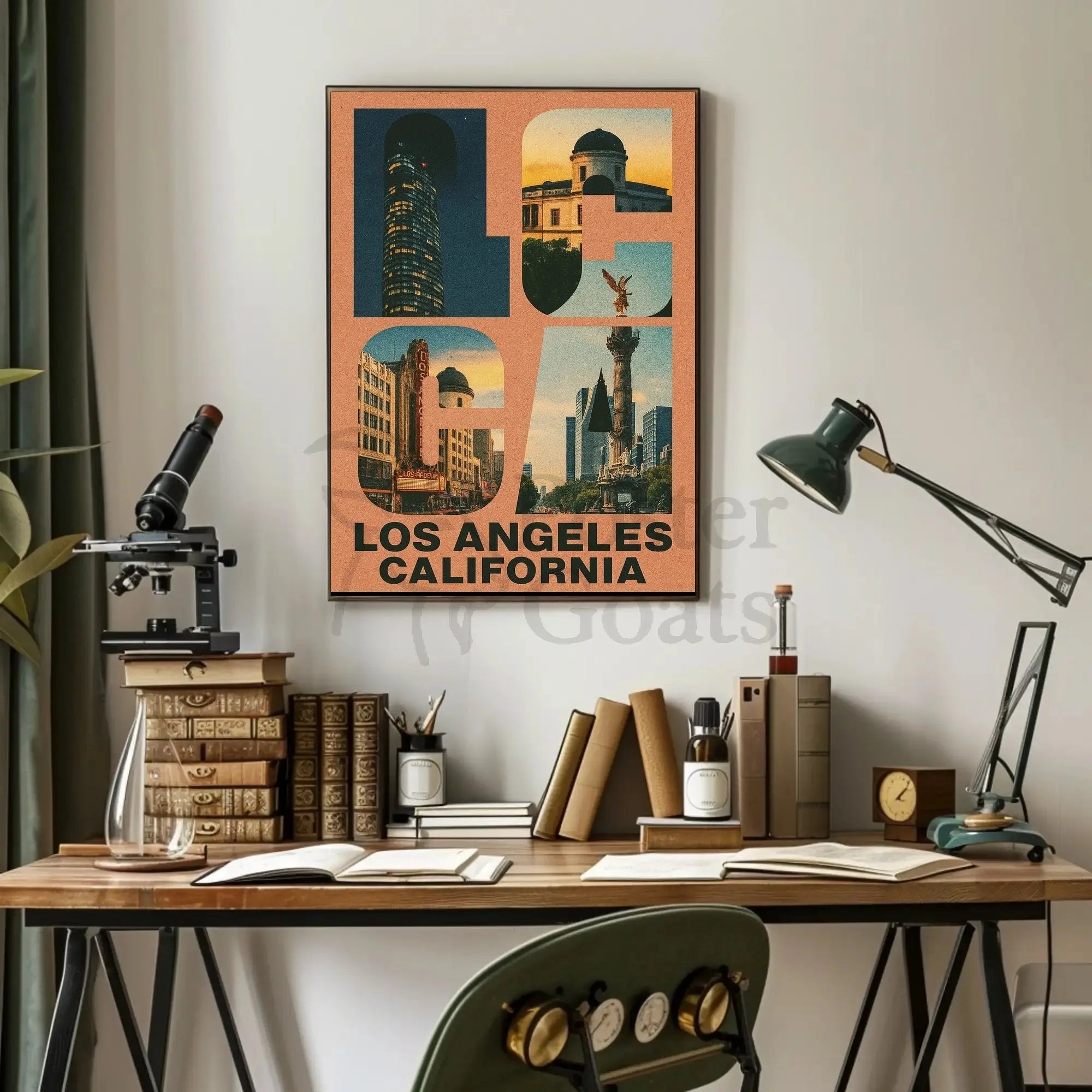 Los Angeles Urban Life Retro Travel Poster PosterGoat