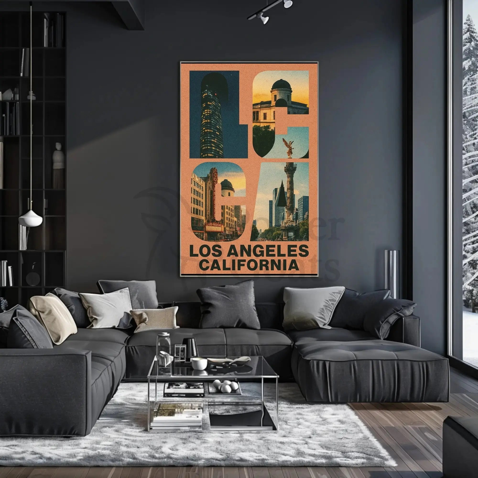 Los Angeles Urban Life Retro Travel Poster PosterGoat