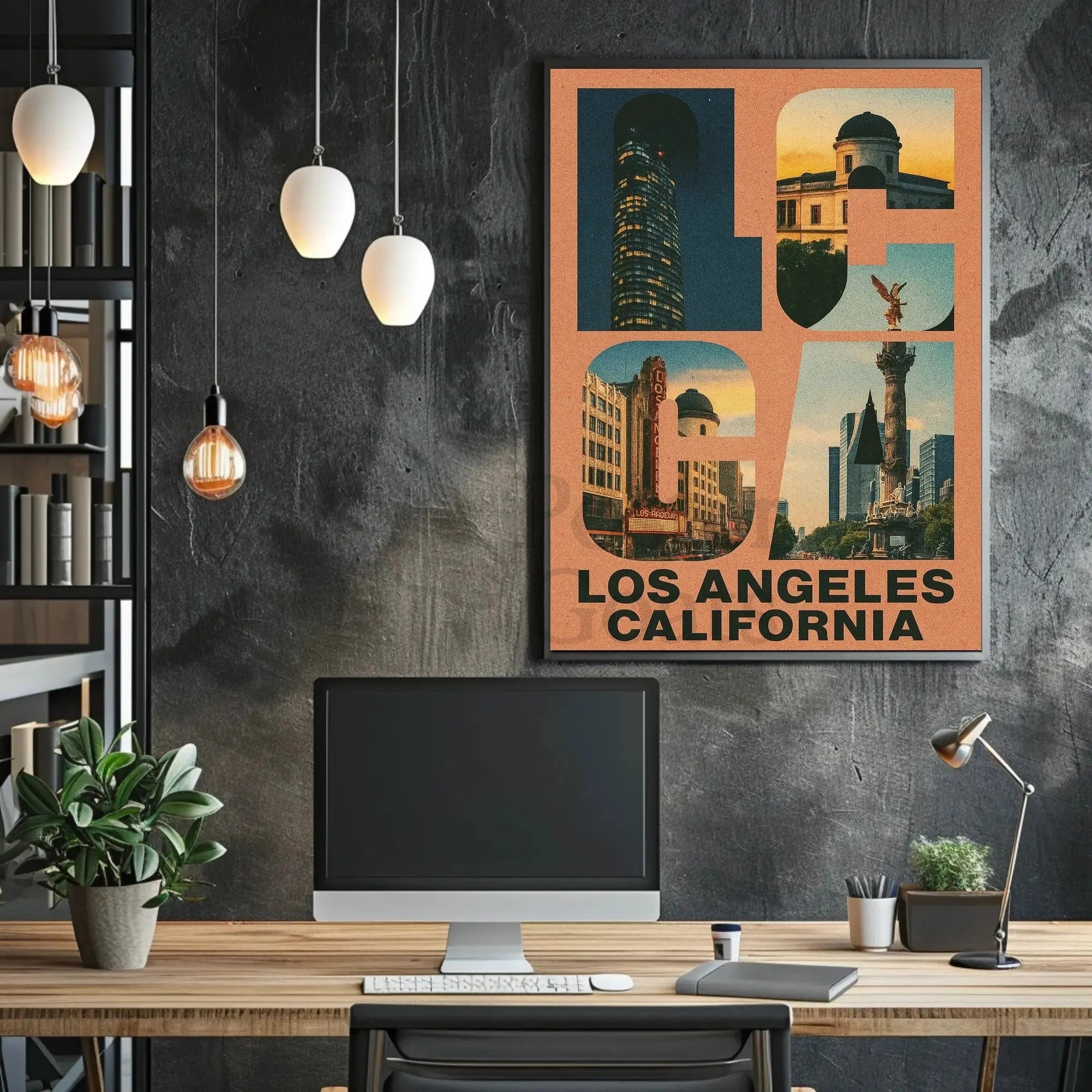 Los Angeles Urban Life Retro Travel Poster PosterGoat