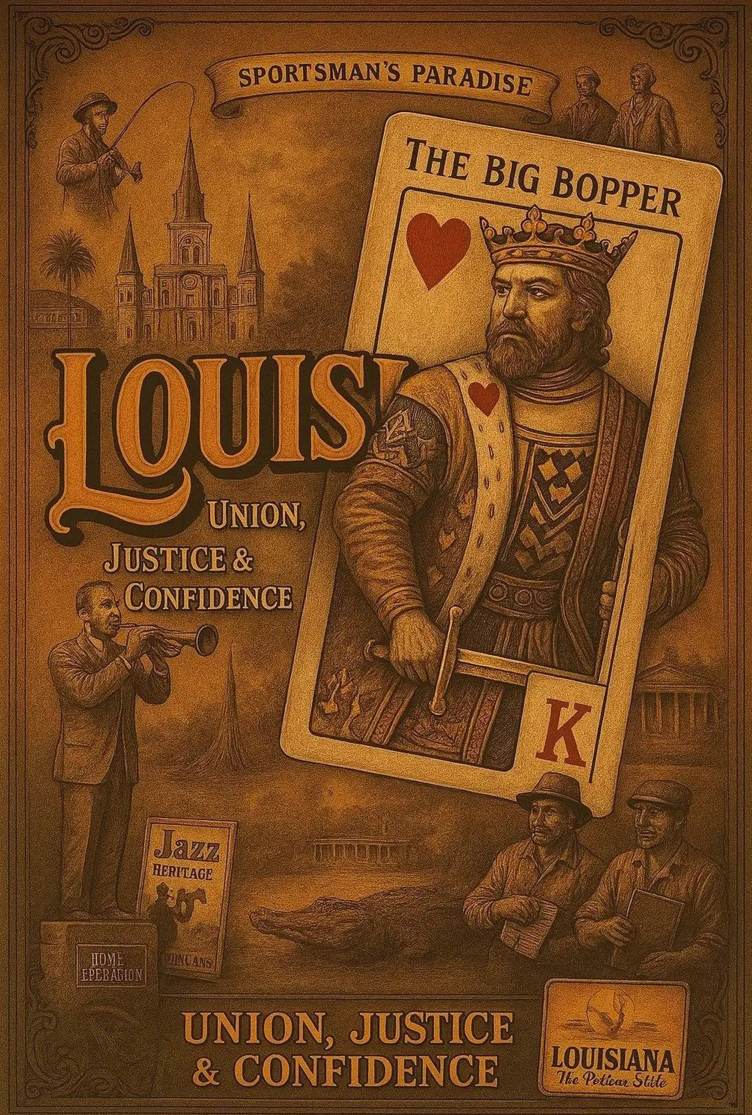 Louisiana Vintage Design: Cultural Heritage Poster PosterGoat