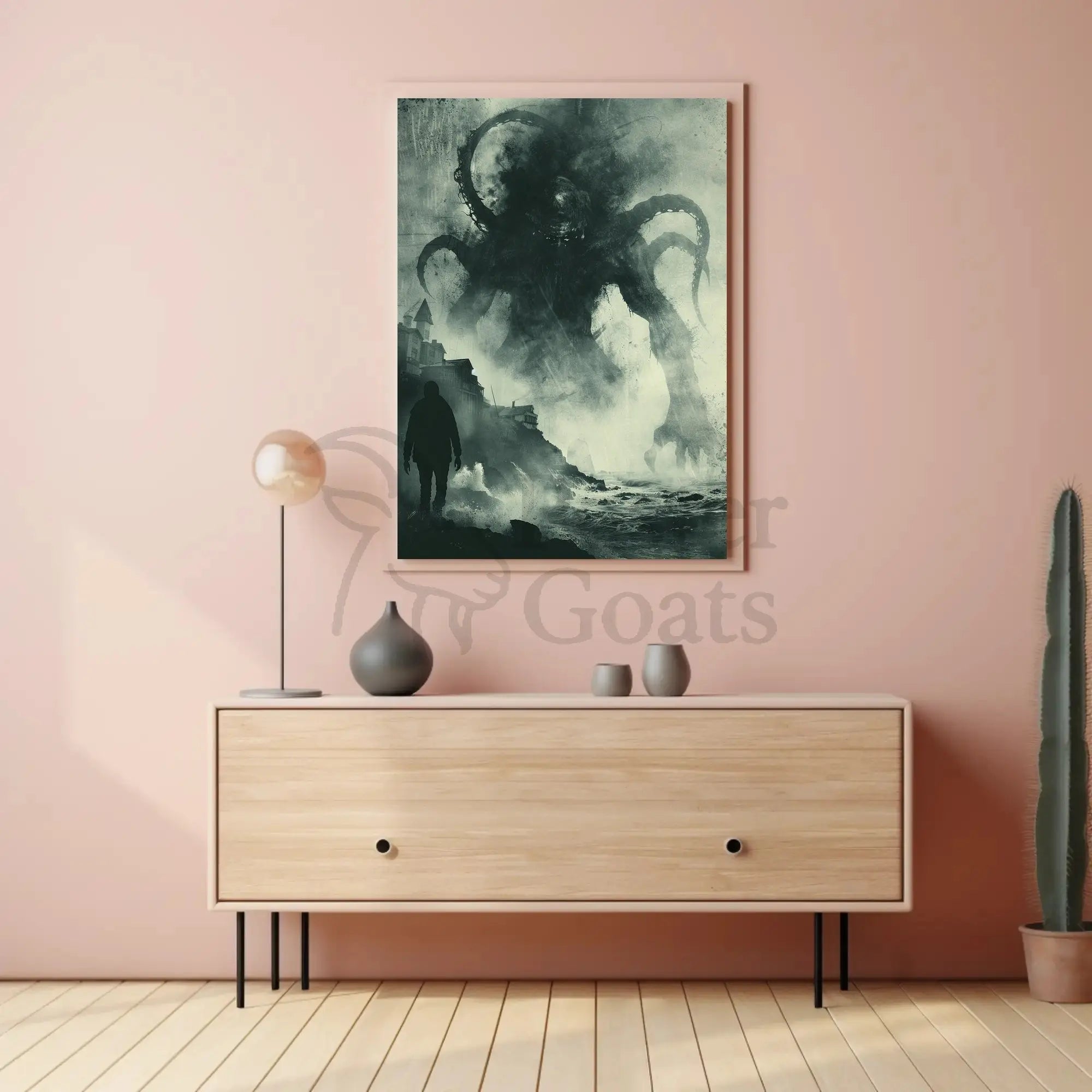 Lovecraftian Horror Coastal Scene Art Poster PosterGoat