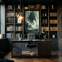 Lovecraftian Horror Coastal Scene Art Poster PosterGoat