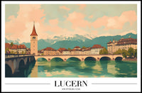 Lucerne Serenity Vintage Travel Poster PosterGoat