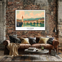 Lucerne Serenity Vintage Travel Poster PosterGoat