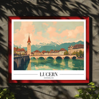 Lucerne Serenity Vintage Travel Poster PosterGoat