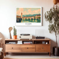 Lucerne Serenity Vintage Travel Poster PosterGoat