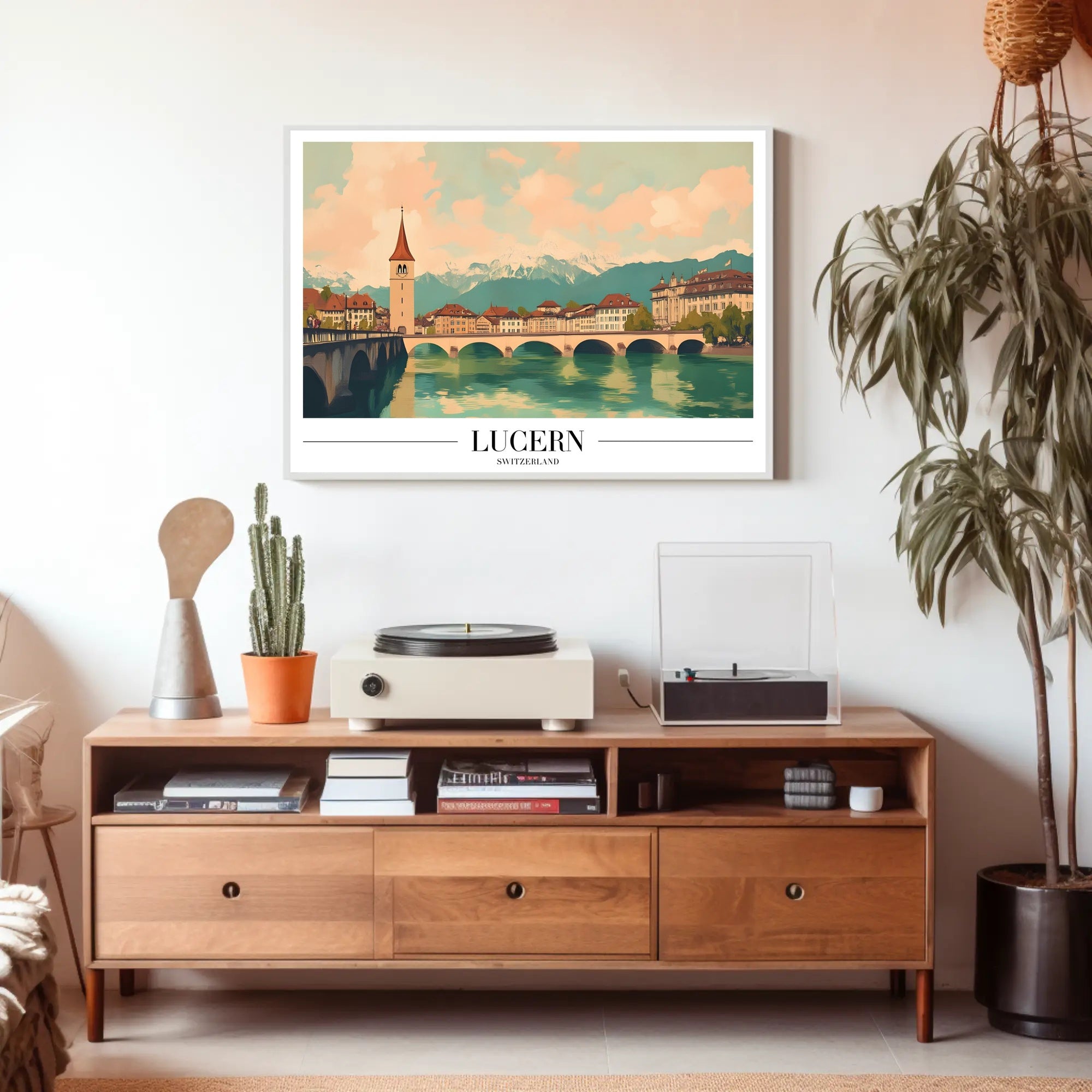 Lucerne Serenity Vintage Travel Poster PosterGoat