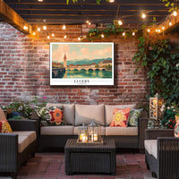 Lucerne Serenity Vintage Travel Poster PosterGoat