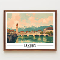 Lucerne Serenity Vintage Travel Poster PosterGoat