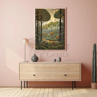 Lush Wilderness Scene with Harmony Animal Poster PosterGoat