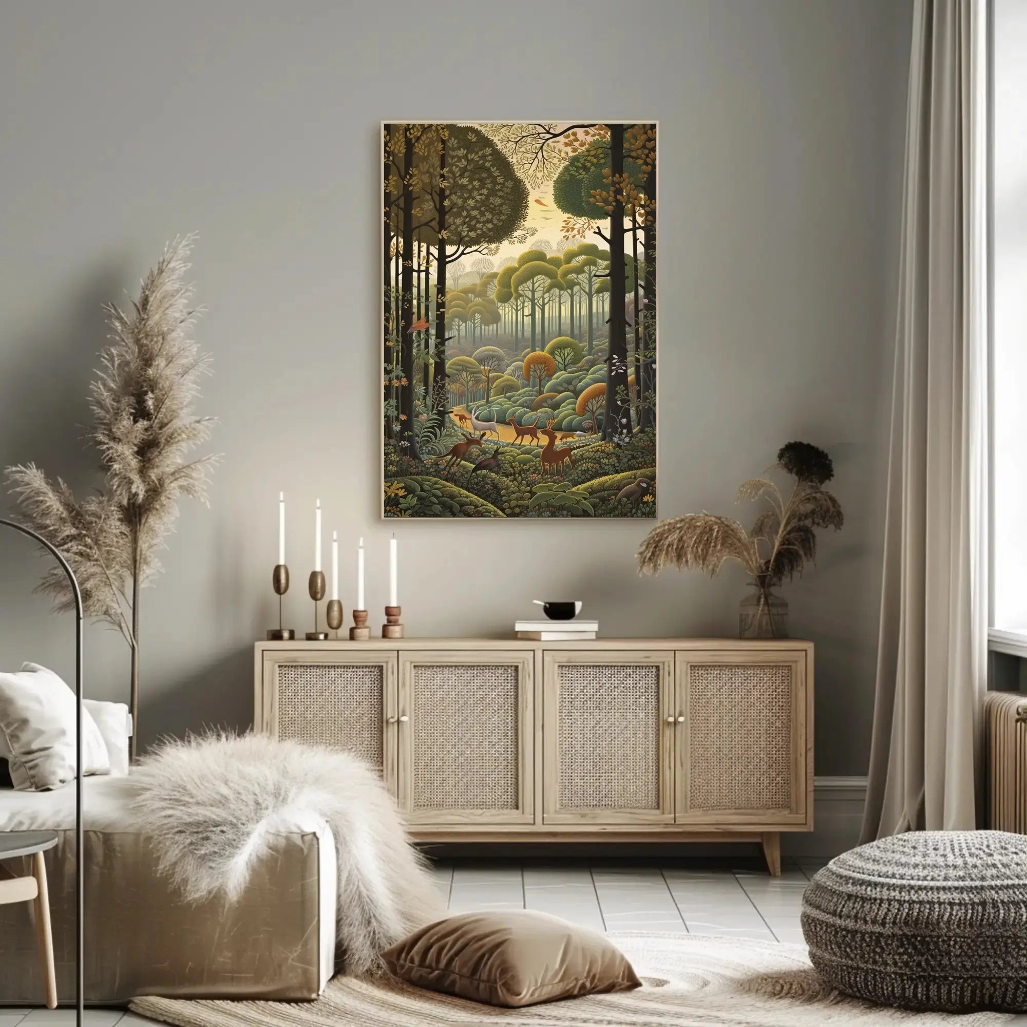 Lush Wilderness Scene with Harmony Animal Poster PosterGoat