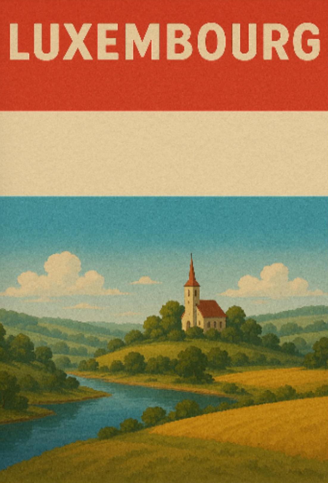 Luxembourg's Tranquil Beauty Vintage Travel Poster PosterGoat