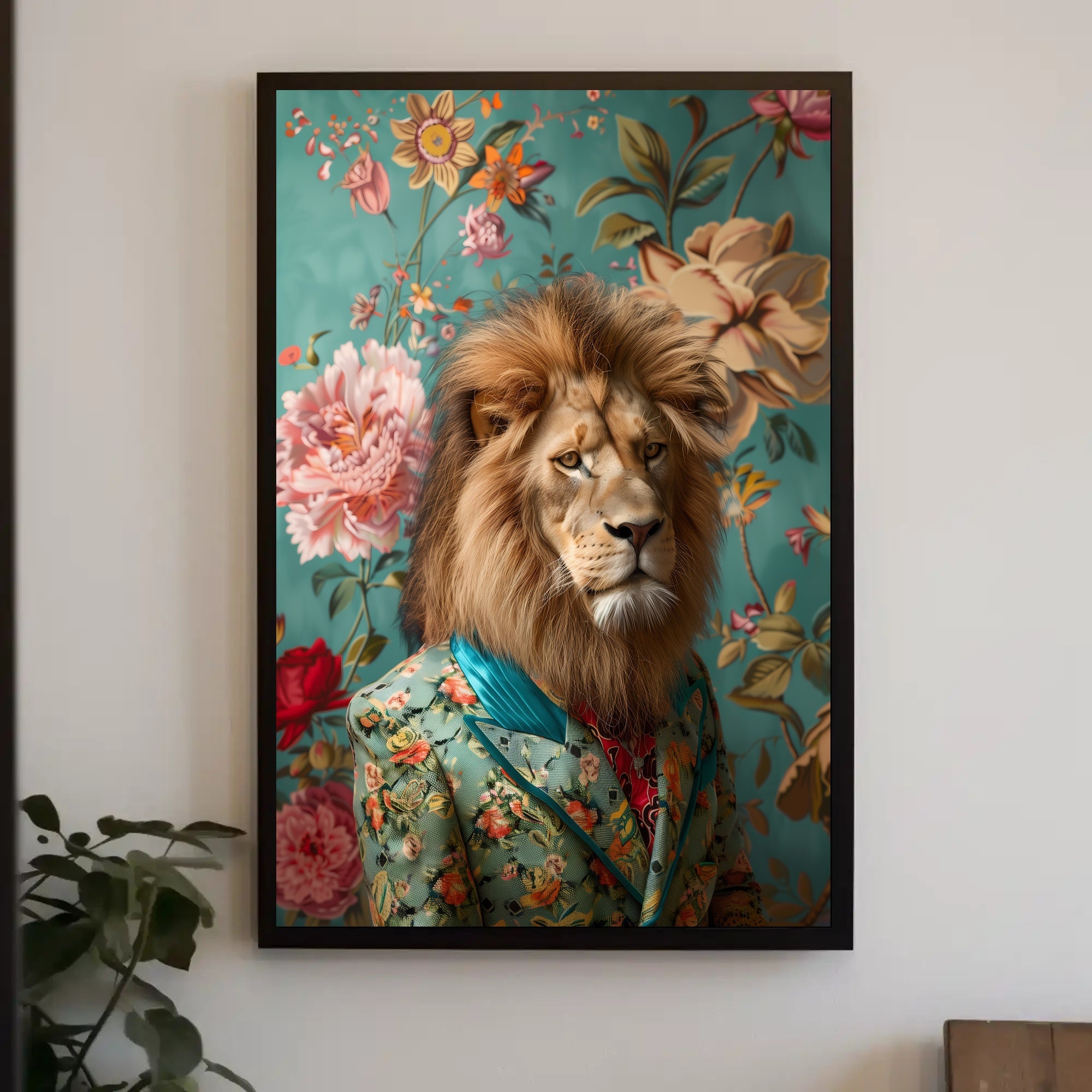 Luxurious Lion in Suit: Fantasy or Mythology Poster PosterGoat