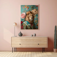 Luxurious Lion in Suit: Fantasy or Mythology Poster PosterGoat