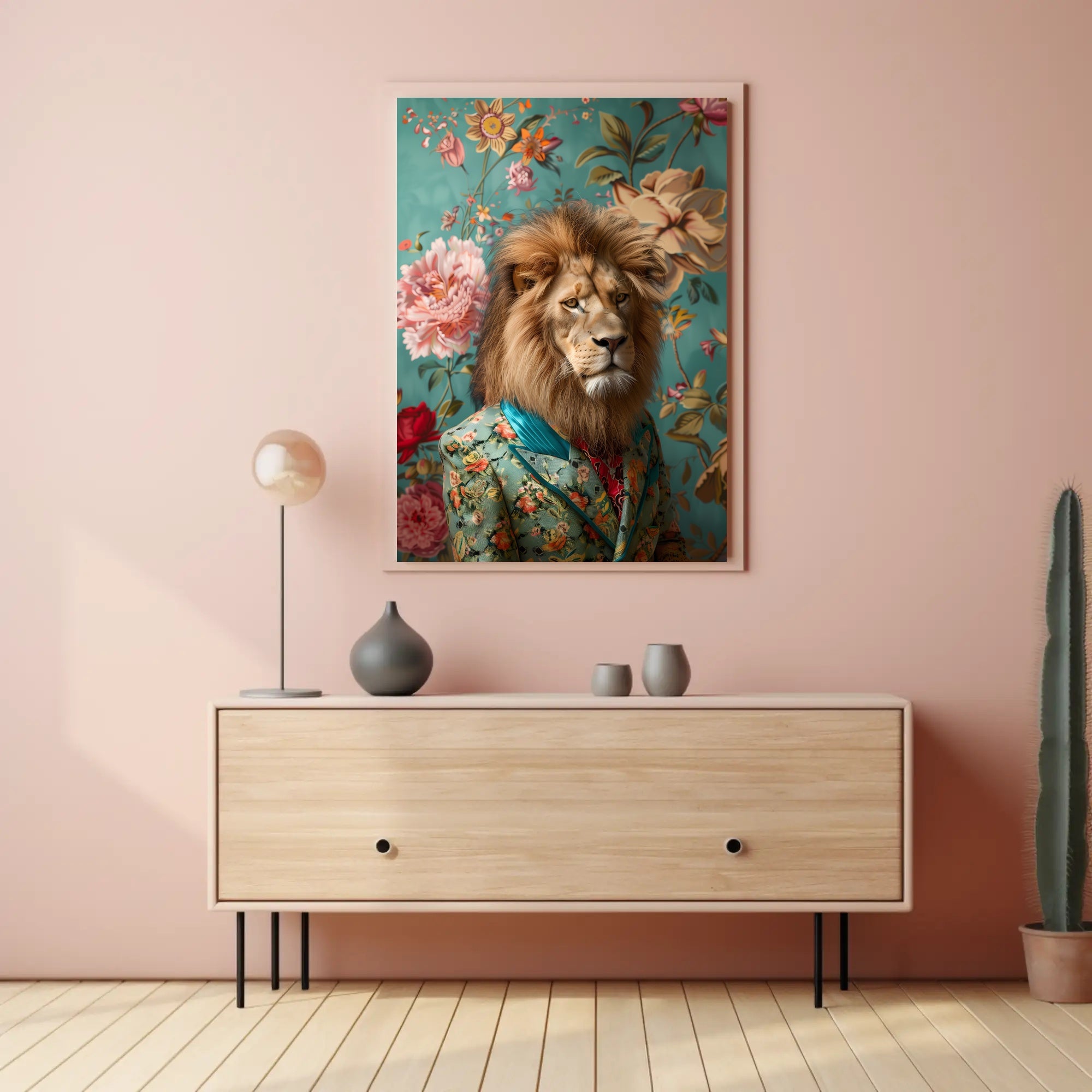 Luxurious Lion in Suit: Fantasy or Mythology Poster PosterGoat