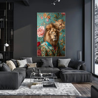 Luxurious Lion in Suit: Fantasy or Mythology Poster PosterGoat