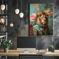 Luxurious Lion in Suit: Fantasy or Mythology Poster PosterGoat