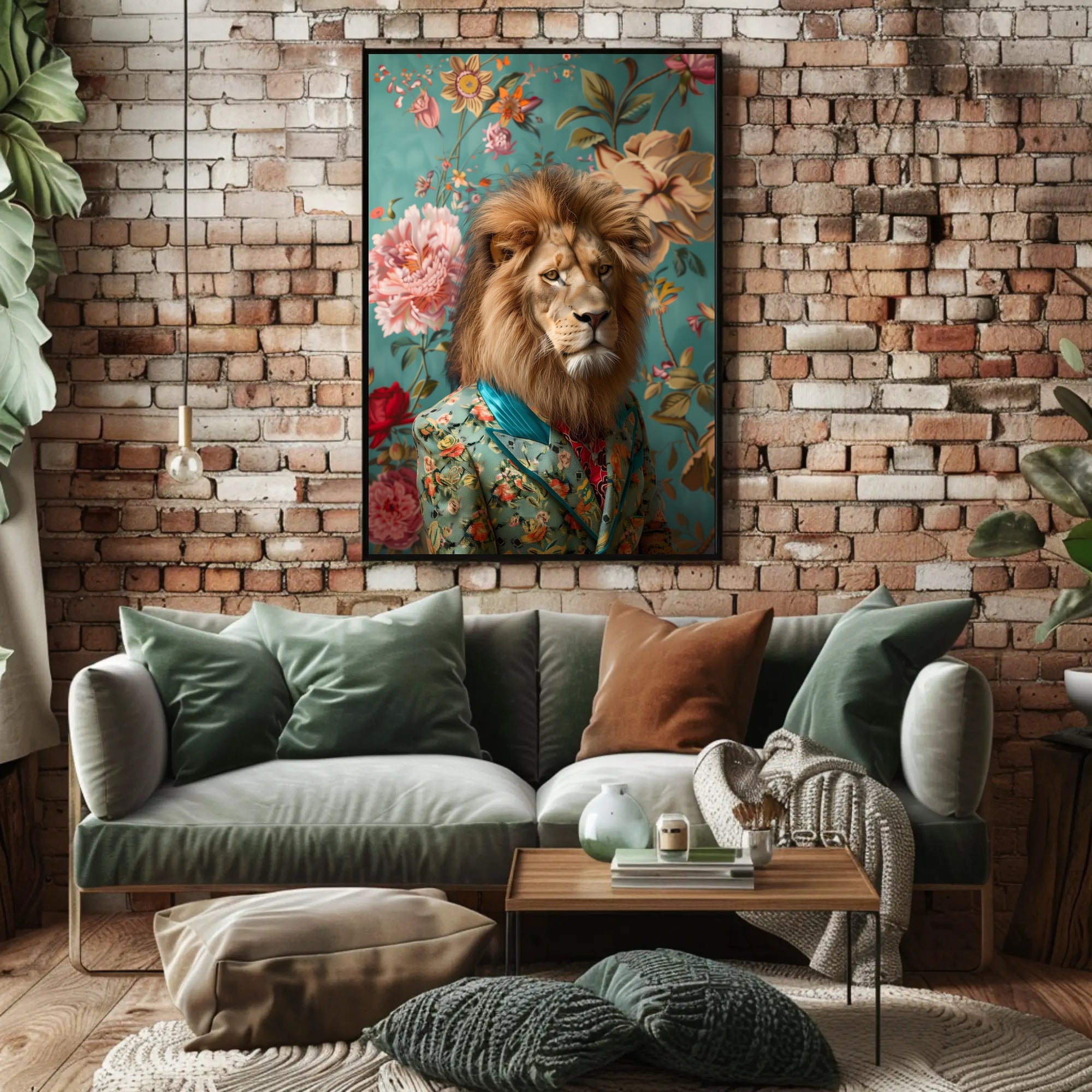Luxurious Lion in Suit: Fantasy or Mythology Poster PosterGoat