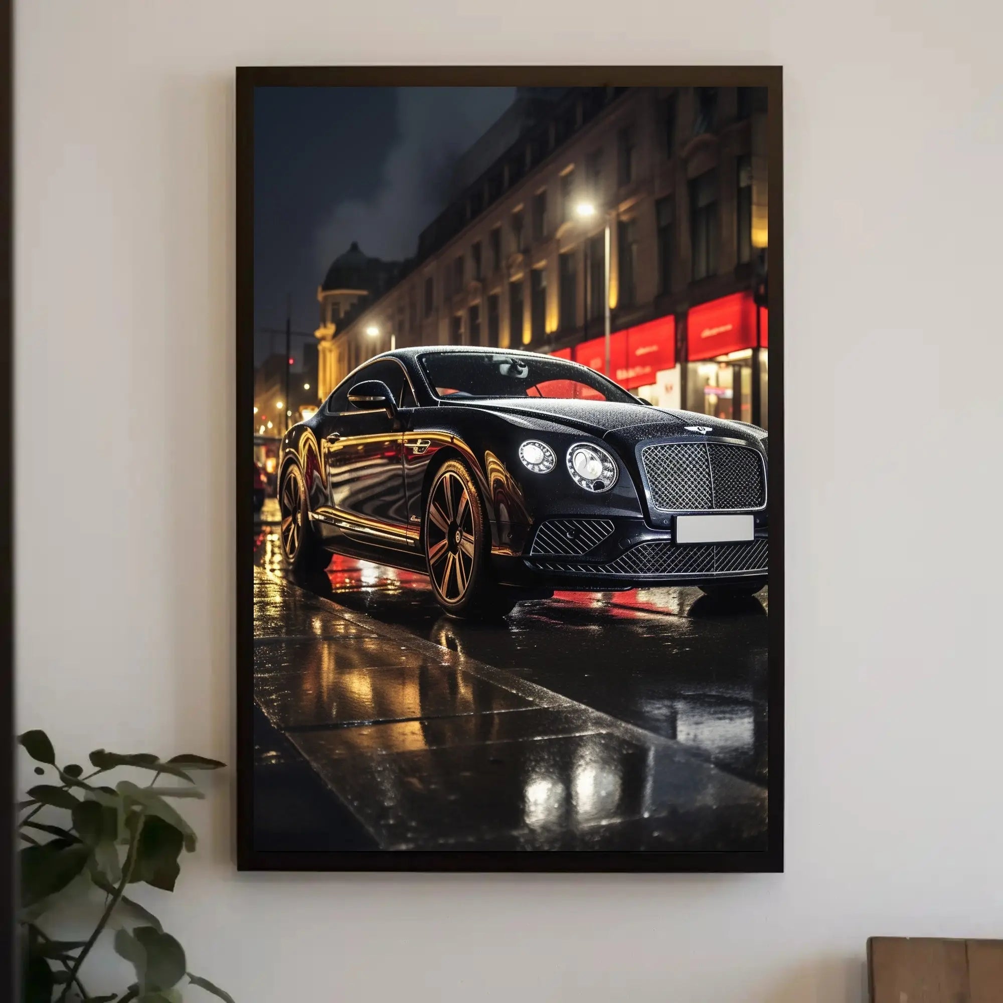 Luxury Car Night Cityscape Modern Elegance Poster PosterGoat