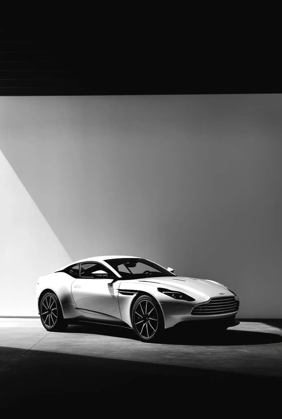 Luxury Sports Car Elegance in Black-White Artistic Poster PosterGoat