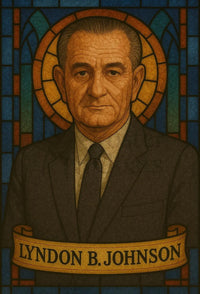 Lyndon B. Johnson Stained Glass Historical Poster PosterGoat