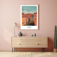 Lyon Skyline Poster: Serene Cityscape with Vintage Flair PosterGoat