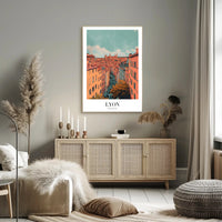Lyon Skyline Poster: Serene Cityscape with Vintage Flair PosterGoat