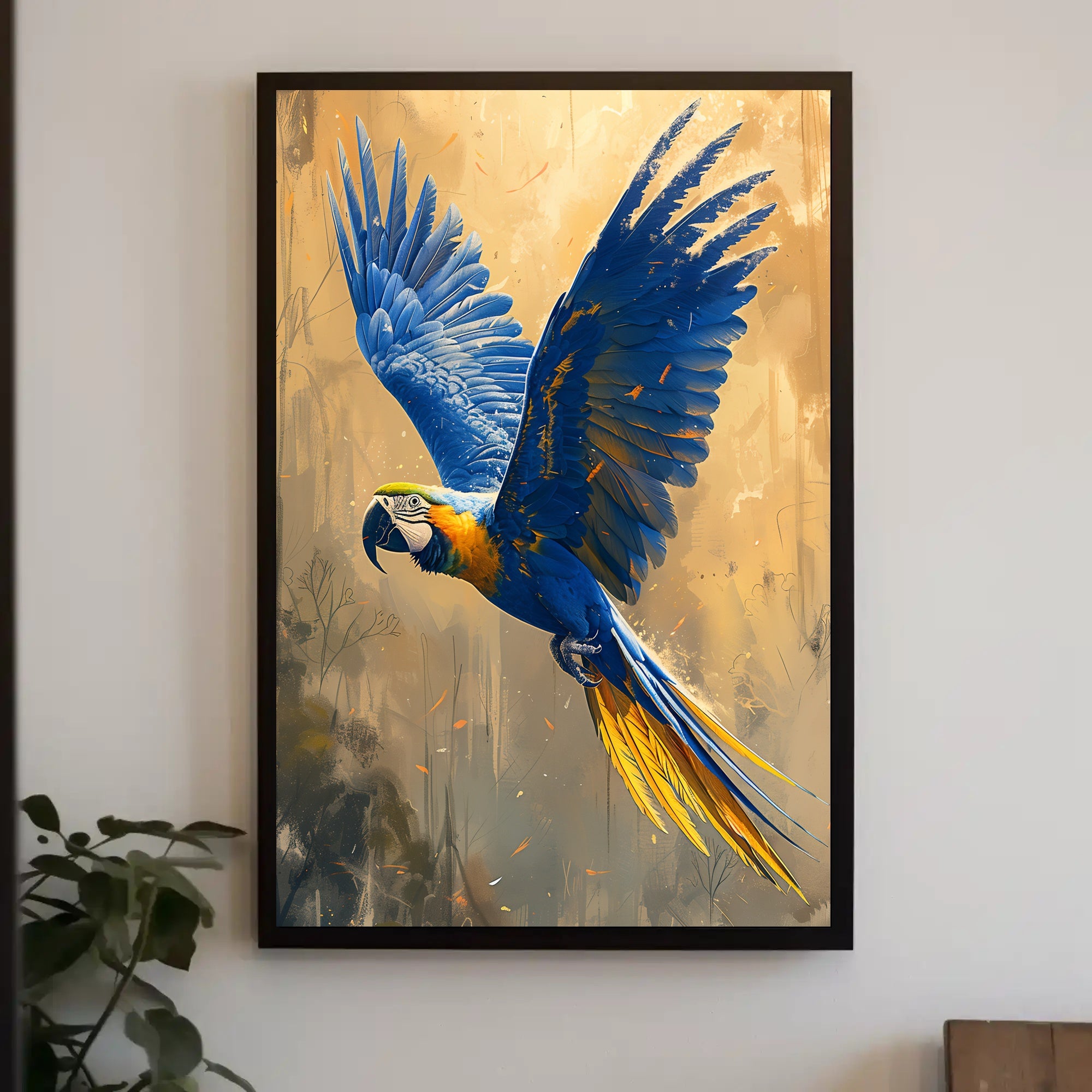Macaw In Flight Animal Poster PosterGoat