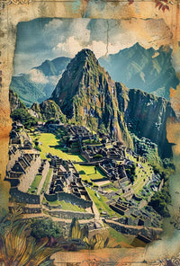 Machu Picchu Vintage Adventure Travel Poster PosterGoat