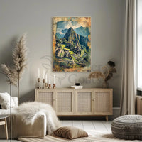 Machu Picchu Vintage Adventure Travel Poster PosterGoat