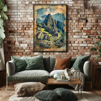 Machu Picchu Vintage Adventure Travel Poster PosterGoat