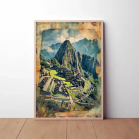 Machu Picchu Vintage Adventure Travel Poster PosterGoat