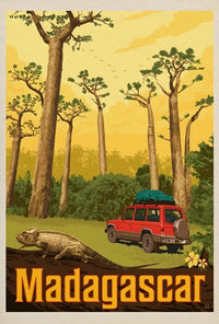 Madagascar Adventure Vintage Travel Exploration Poster PosterGoat