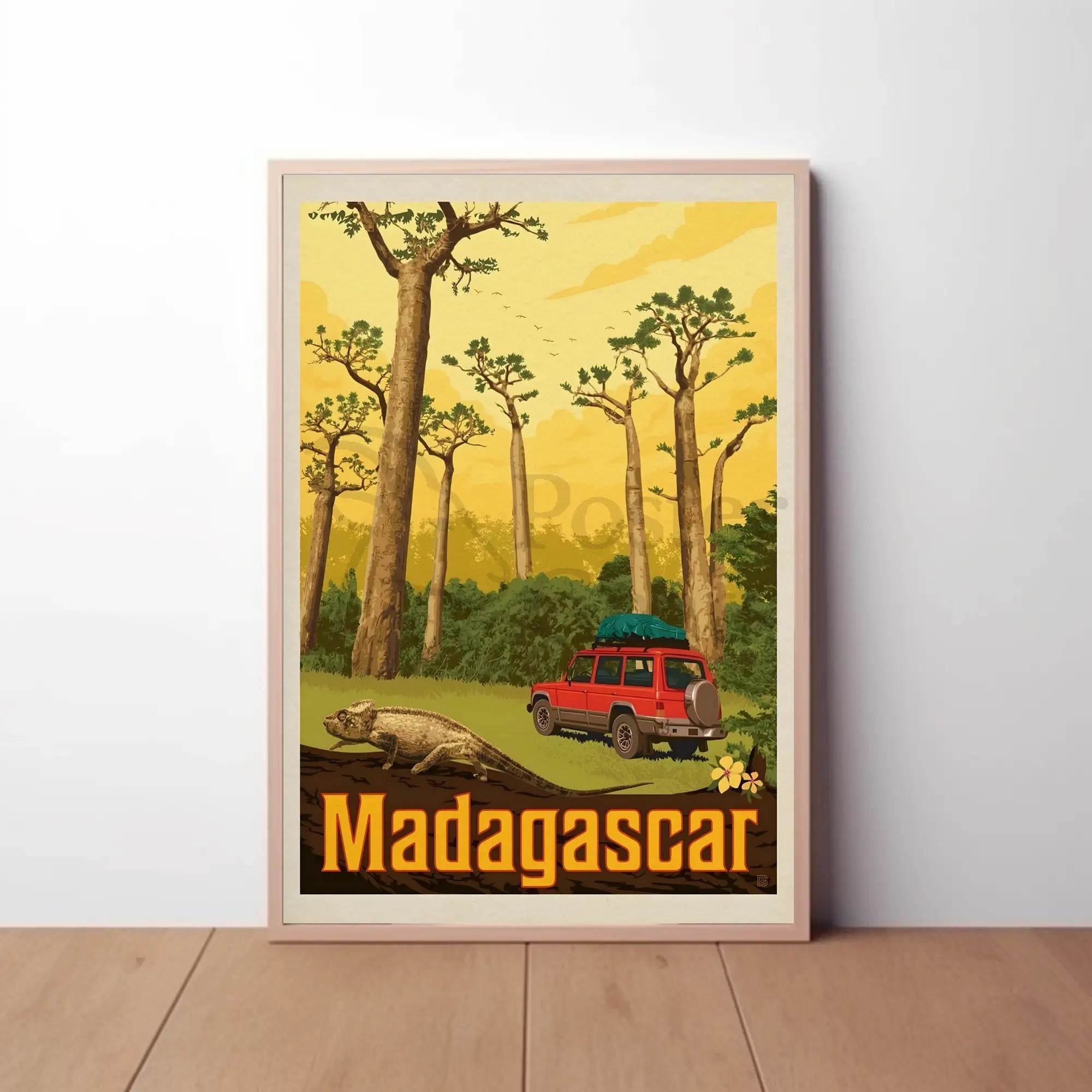 Madagascar Adventure Vintage Travel Exploration Poster PosterGoat