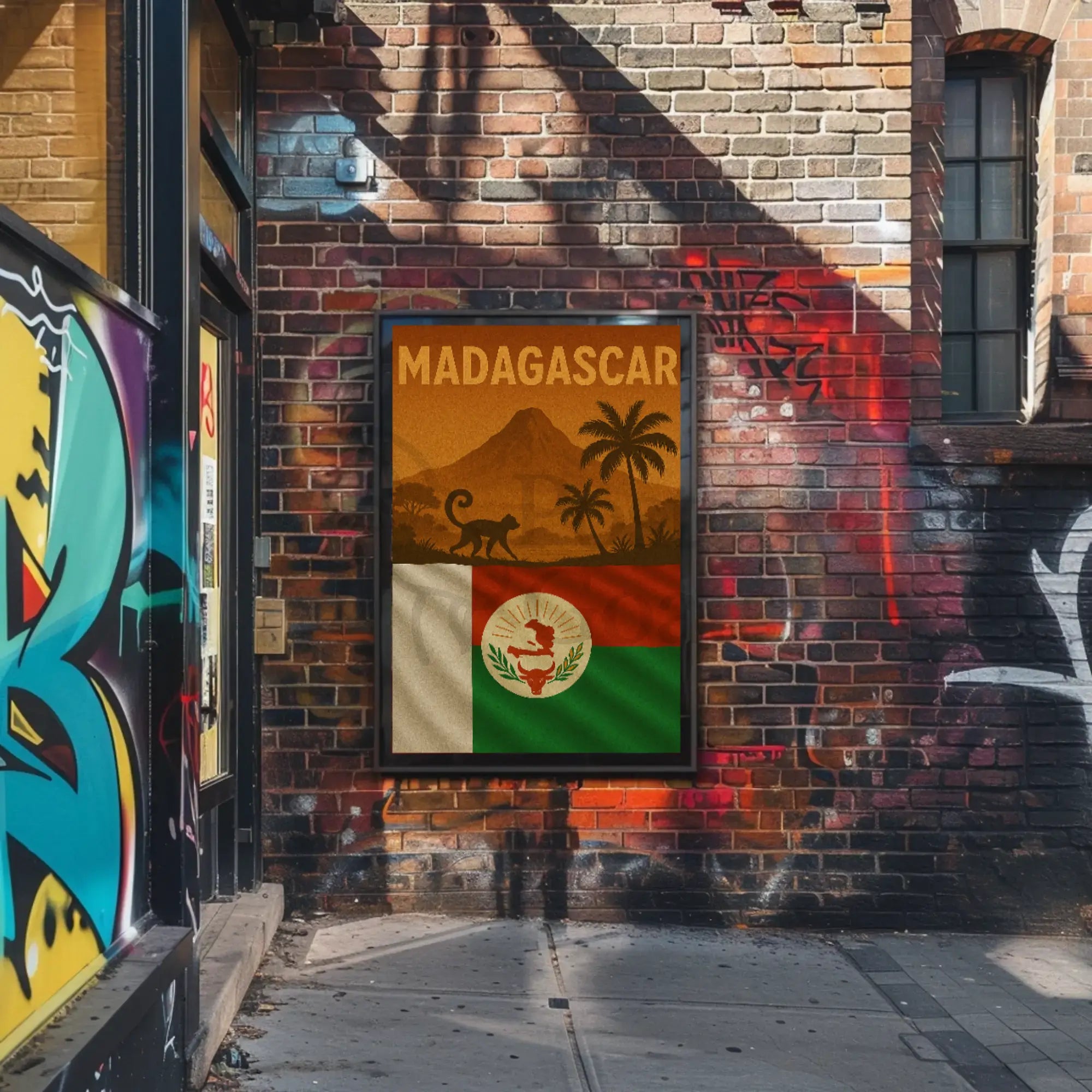 Madagascar Wildlife Adventure Vintage Travel Poster PosterGoat