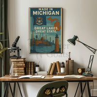Made in Michigan Vintage Propaganda Poster PosterGoat
