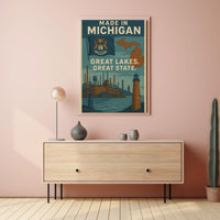 Made in Michigan Vintage Propaganda Poster PosterGoat