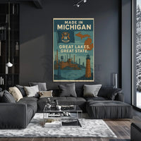Made in Michigan Vintage Propaganda Poster PosterGoat