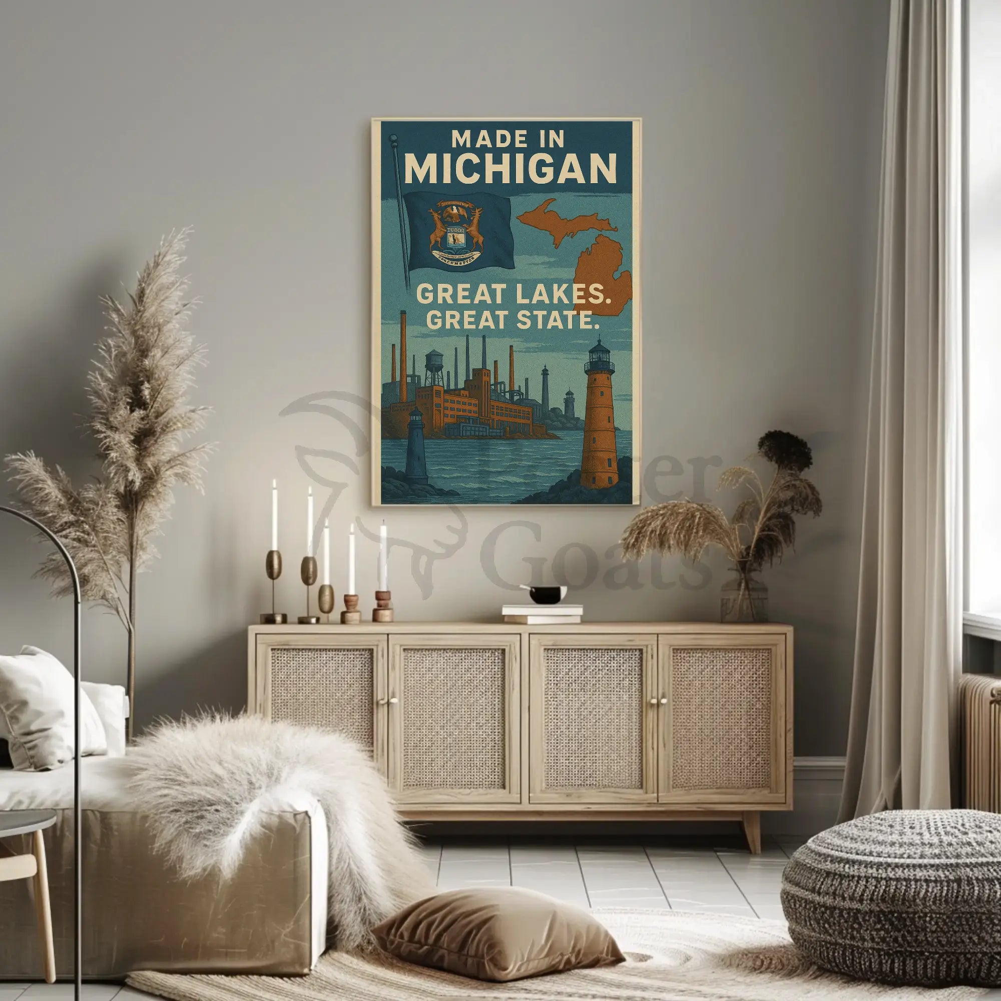 Made in Michigan Vintage Propaganda Poster PosterGoat